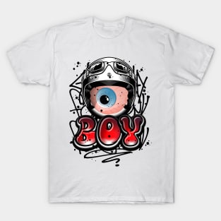 Monster Eye with helmet Graffiti Style T-Shirt